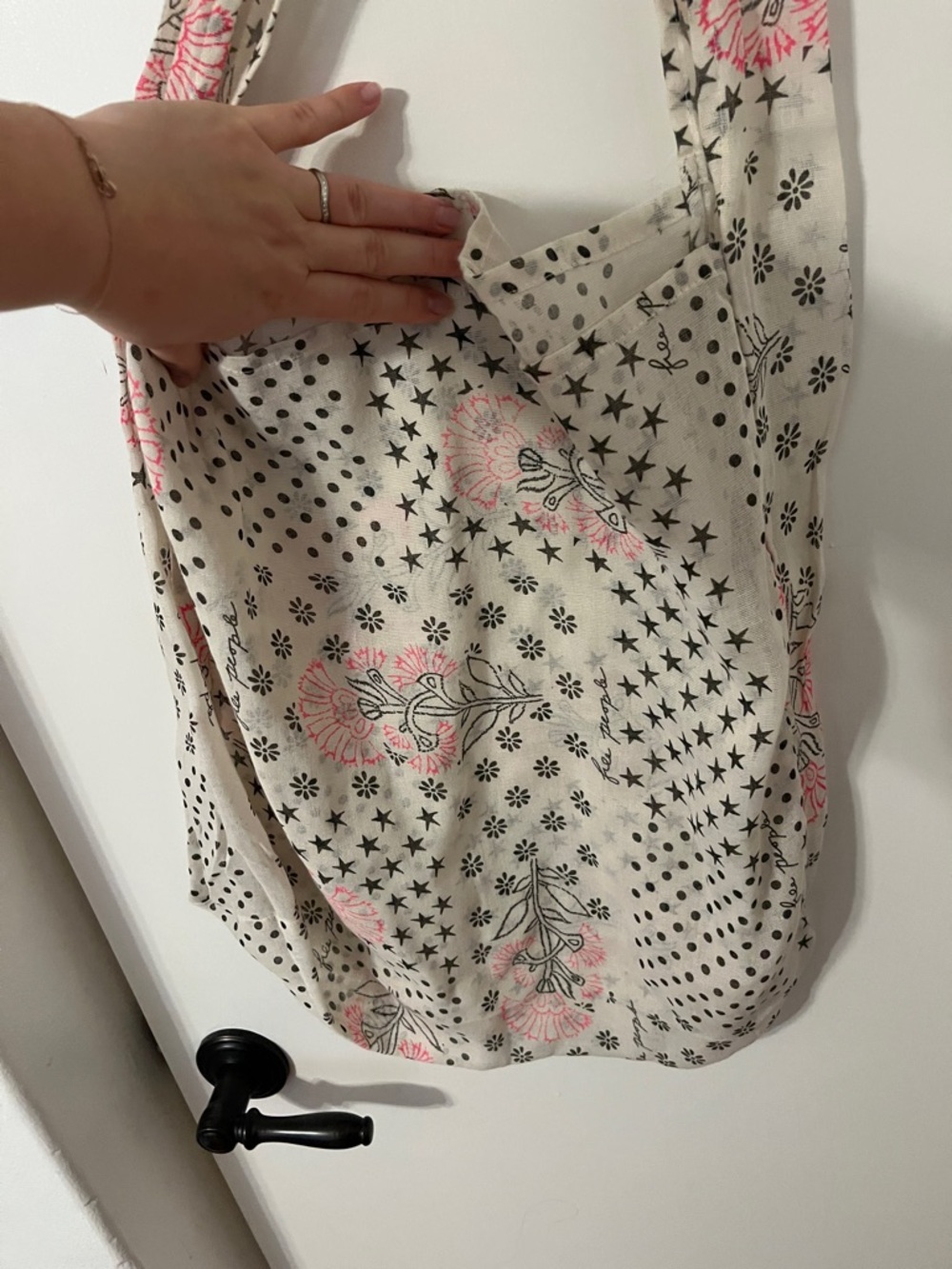Free People Stars and Dots and Flowers Slouchy Boho Shopping Tote - Picture 5 of 8